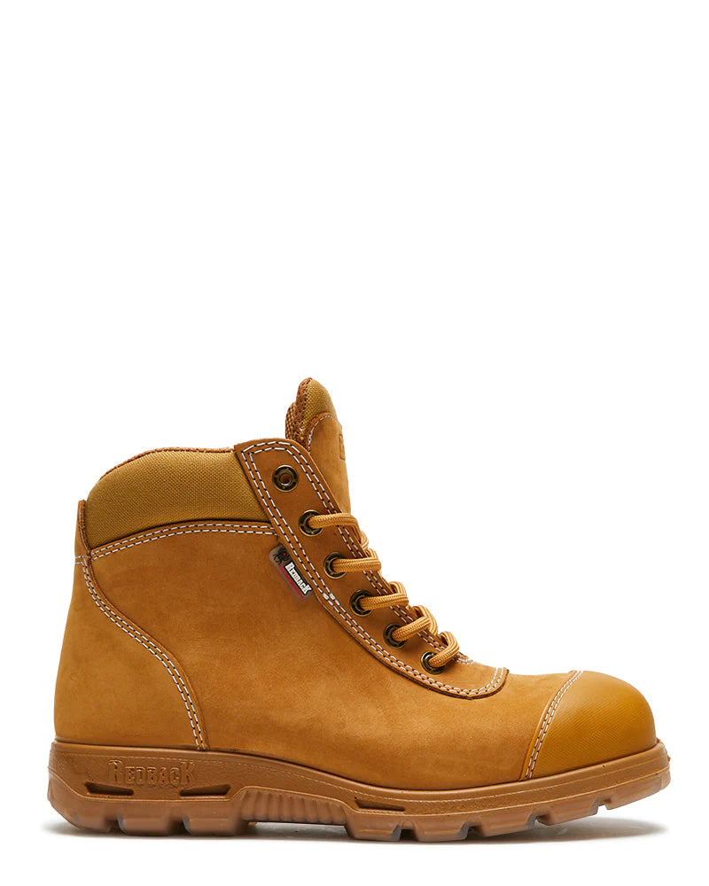 Redback Boots | Wheat Cobar Lace/Zip up Safety Boots (USCWZS)