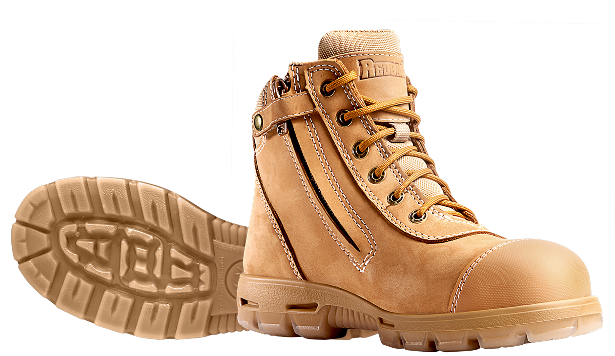 Redback Boots | Wheat Cobar Lace/Zip up Safety Boots (USCWZS)