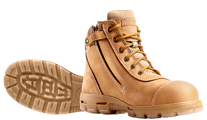 LIMITED PRODUCT Redback Boots | Cobar Lace/Zip up Safety Boots Wheat (USCWZS)